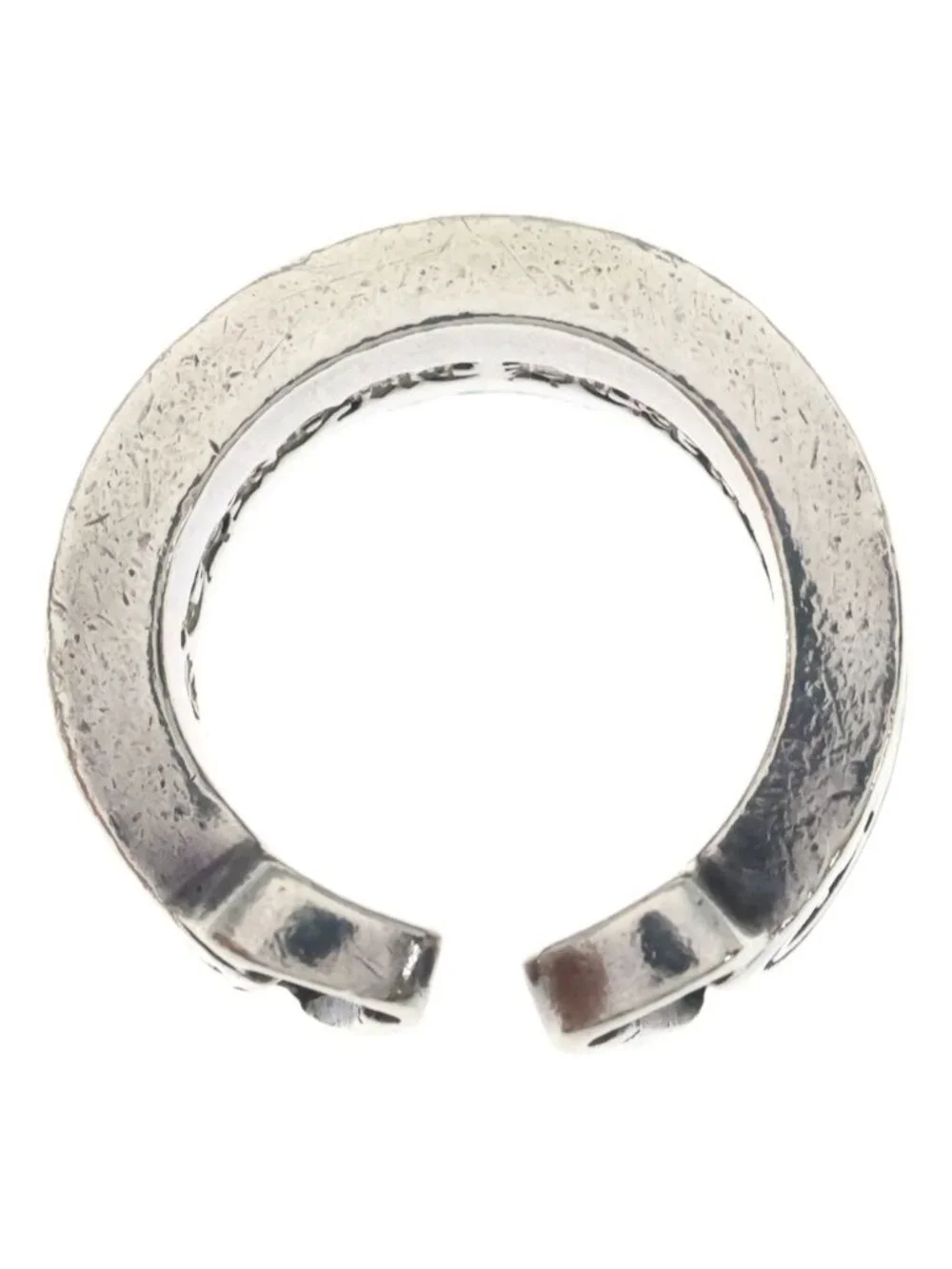 Chrome Hearts LG Scroll Label Large Ring Silver